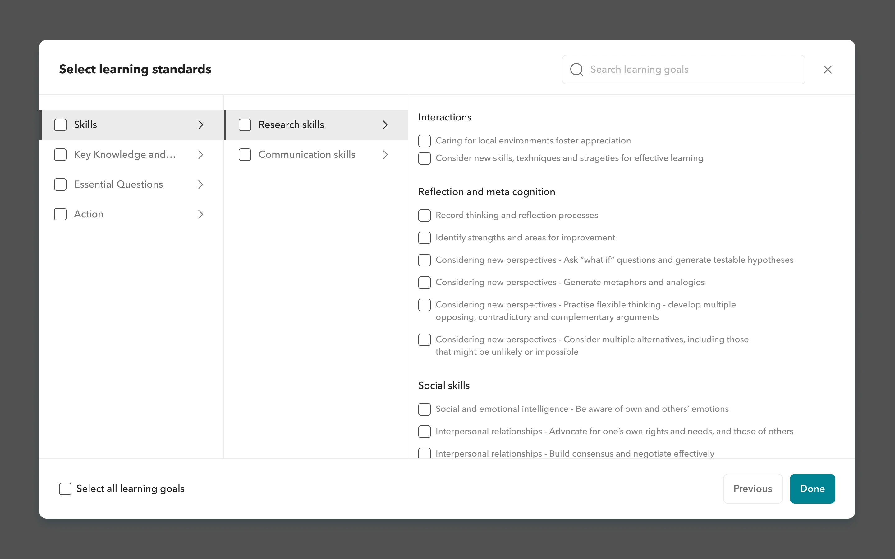 Align with learning standards
