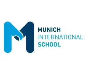 Munich International School logo with blue M and text