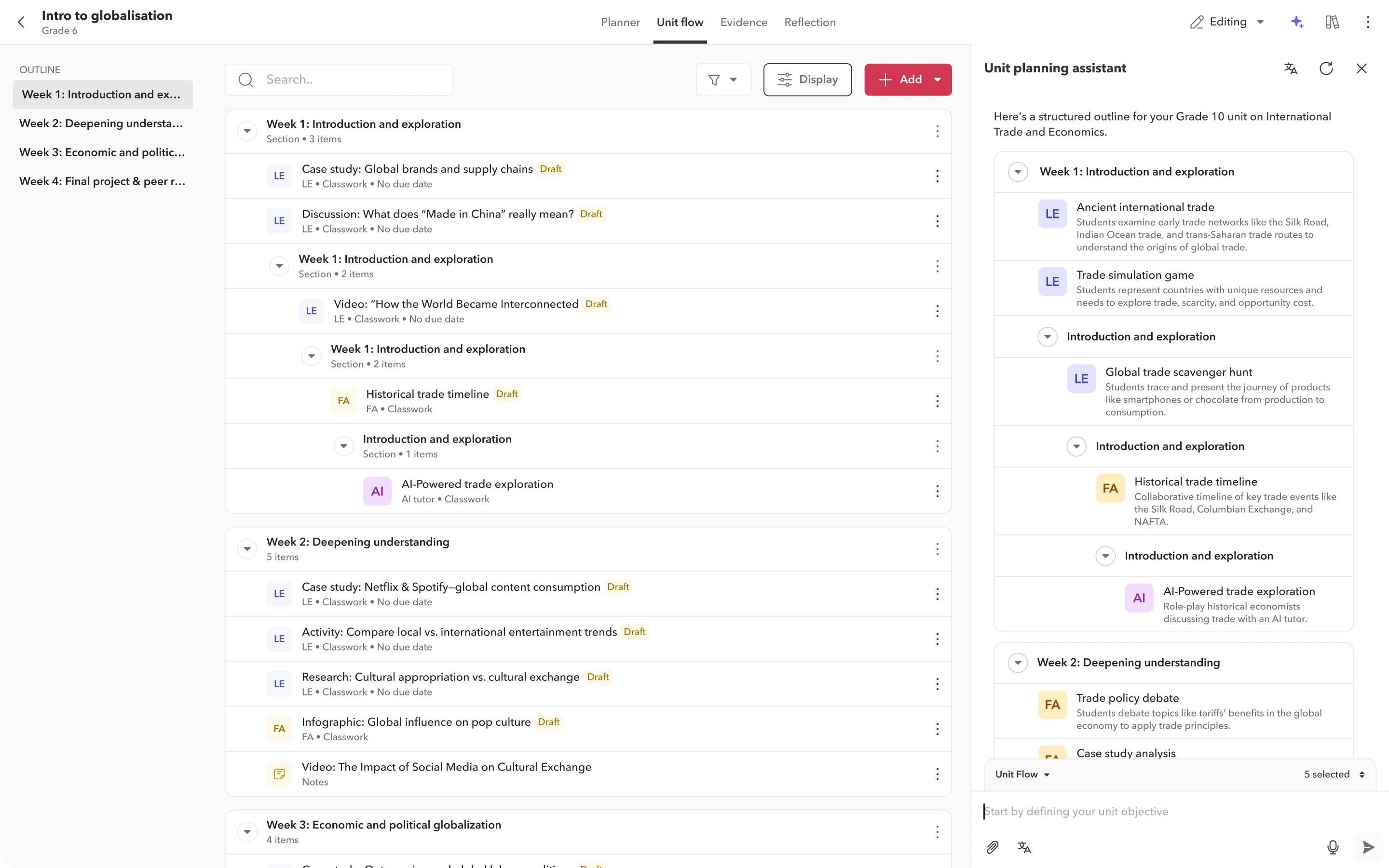 Product scrrenshot represents collaboratively plan subject-specific or interdisciplinary units