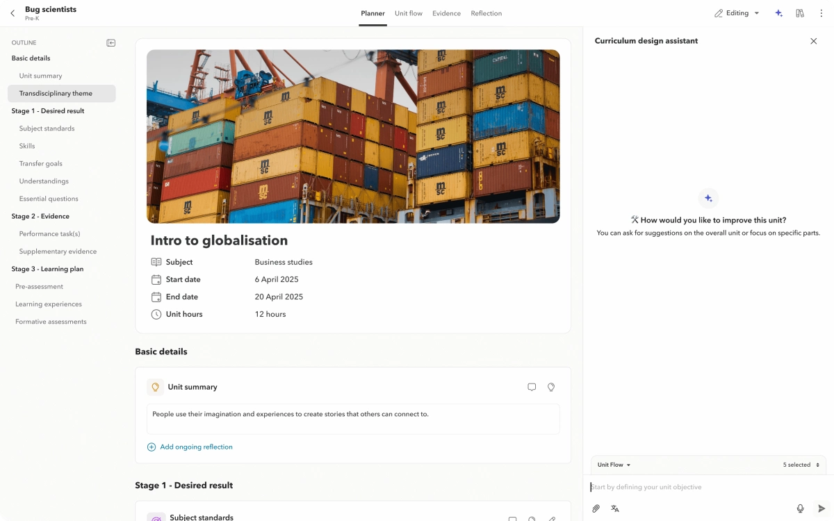Product screenshot represents track curriculum coverage and bring yearly plans to life